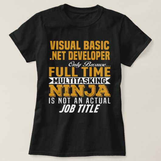 Visual Basic .NET Developer T-shirt (Design voorkant)