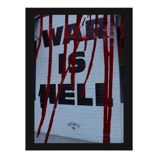 Visual Forte com Frase em Vermelho War is Hell Perfect Poster (Voorkant)