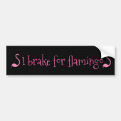 Visual Fun I Brake for Flamingos Pink Birder Birds Bumpersticker (Voorkant)