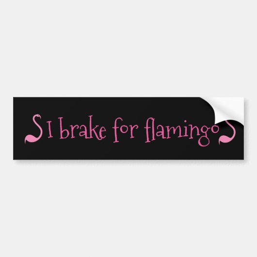Visual Fun I Brake for Flamingos Pink Birder Birds Bumpersticker (Voorkant)