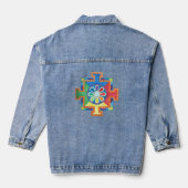 Visual Harmony Mandala van Creatie Waterverf Denim Jacket (Achterkant)