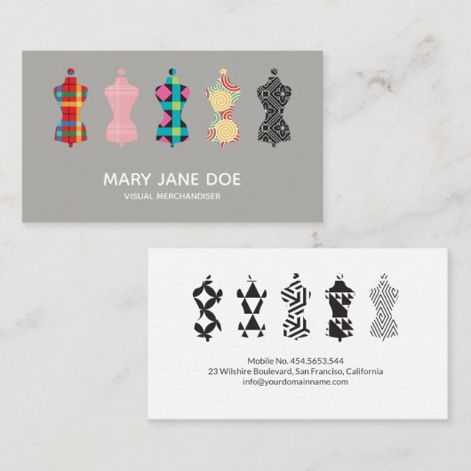 Visual Merchandiser Stylist Professional Visitekaartje (Voorkant / Achterkant)