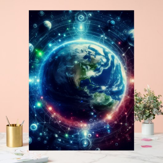 Visual Multiverse Theory Parallel Universes on a Acryl Bord (Huwelijk)