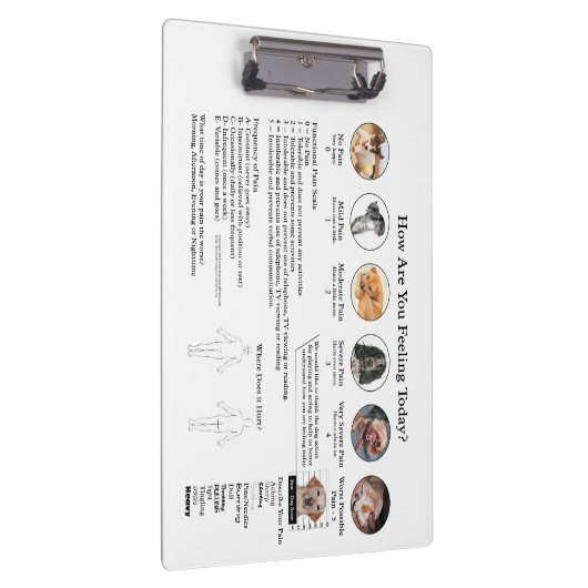 Visual Pain Assessment Doctors Office Klembord (Rechts)