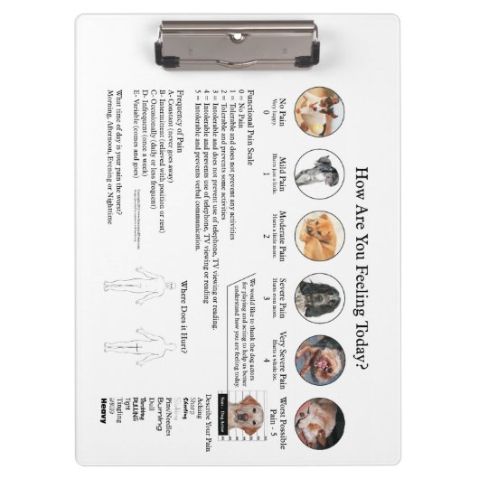 Visual Pain Assessment Doctors Office Klembord (Voorkant)