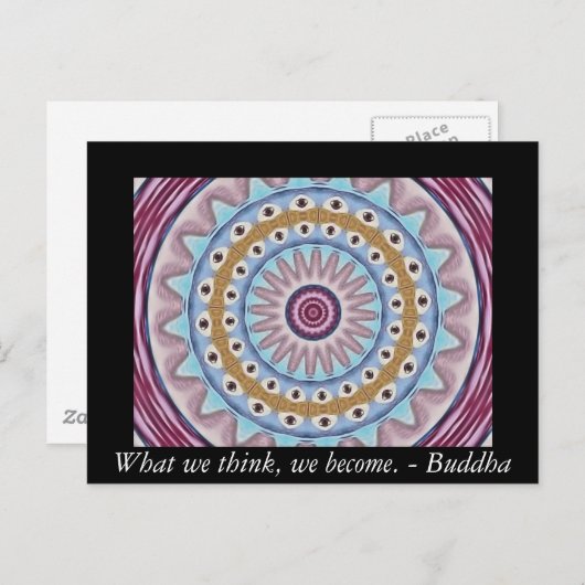 Visual Prayer Design met ZEN Buddhist Quote Briefkaart (Voorkant / Achterkant)