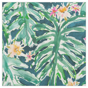 VISUAL VACATION Monstera Tropical Leaf Stof