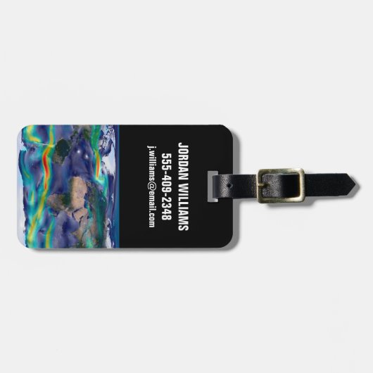 Visualisatie van de wereldenwind. bagagelabel (Voorkant horizontaal)