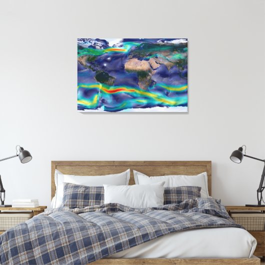 Visualisatie van de wereldenwind. canvas afdruk (Insitu (Slaapkamer))