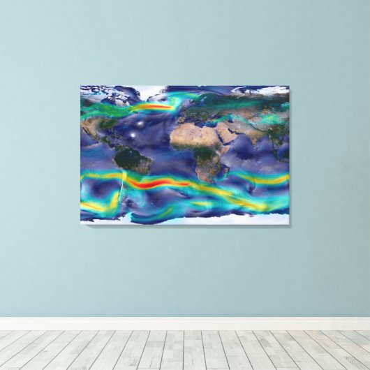 Visualisatie van de wereldenwind. canvas afdruk (Insitu (Houten vloer))