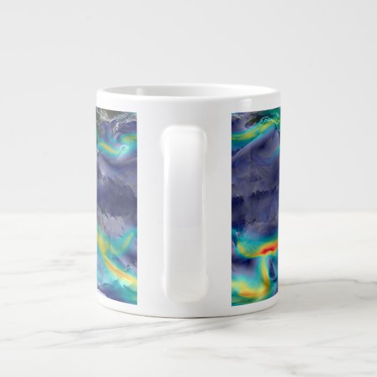 Visualisatie van de wereldenwind. grote koffiekop (Achterkant)