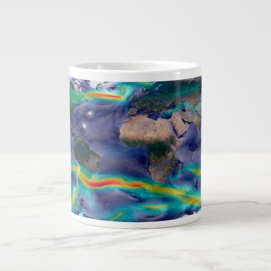 Visualisatie van de wereldenwind. grote koffiekop (Voorkant)