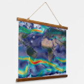 Visualisatie van de wereldenwind. hangend wandkleed (Gebogen)