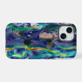 Visualisatie van de wereldenwind. iPhone 15 case (Achterkant horizontaal)
