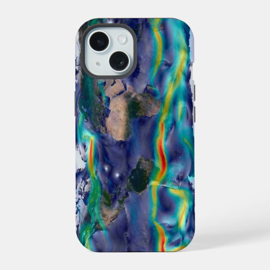 Visualisatie van de wereldenwind. iPhone 15 case (Achterkant)