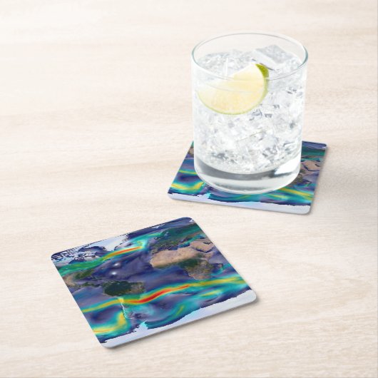 Visualisatie van de wereldenwind. kartonnen onderzetters (Insitu)