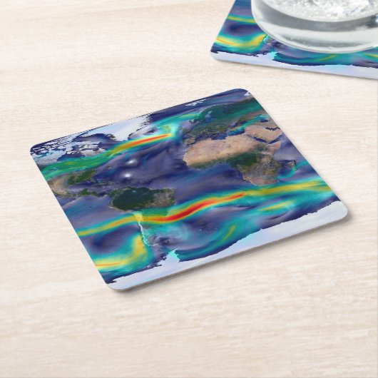 Visualisatie van de wereldenwind. kartonnen onderzetters (Schuin)