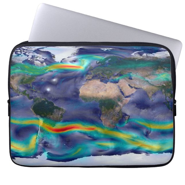 Visualisatie van de wereldenwind. laptop sleeve (Voorkant)