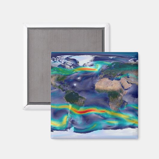 Visualisatie van de wereldenwind. magneet (Voorkant / Achterkant)