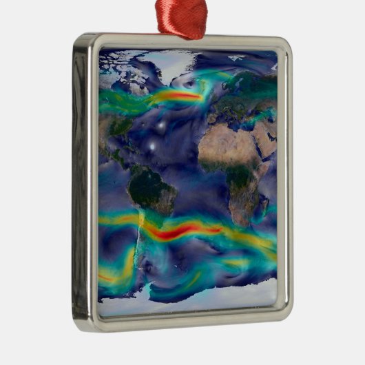 Visualisatie van de wereldenwind. metalen ornament (Rechts)