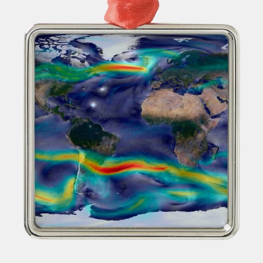 Visualisatie van de wereldenwind. metalen ornament (Voorkant)