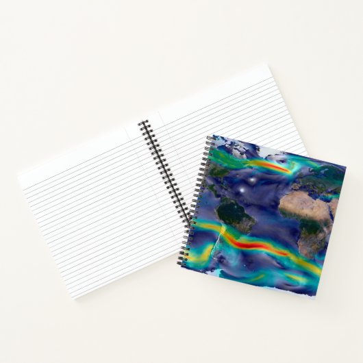 Visualisatie van de wereldenwind. notitieboek (Binnen)