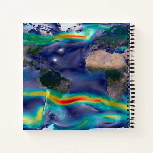 Visualisatie van de wereldenwind. notitieboek (Achterkant)