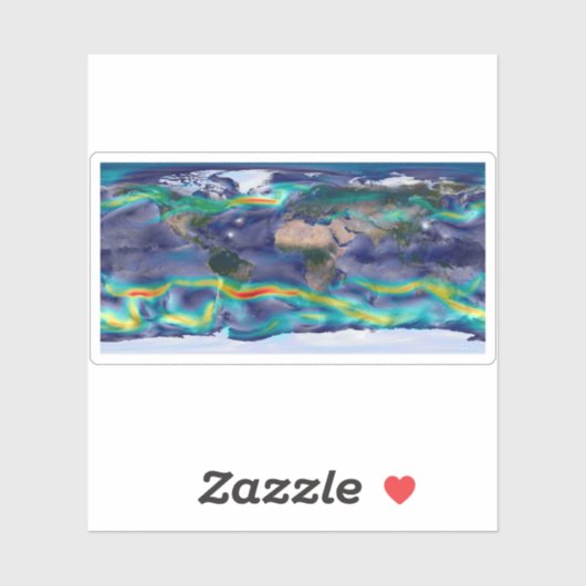 Visualisatie van de wereldenwind. sticker (Vel)