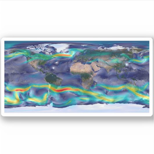 Visualisatie van de wereldenwind. sticker (Voorkant)