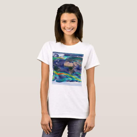 Visualisatie van de wereldenwind. t-shirt (Voorkant volledig)