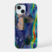 Visualisatie van wereldwijde winden. iPhone 15 case (Achterkant)