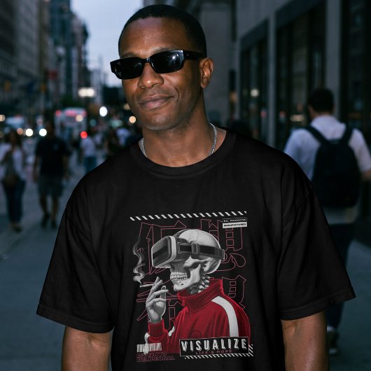 Visualiseer de hoop van het leven – Cyberpunk Skel T-shirt