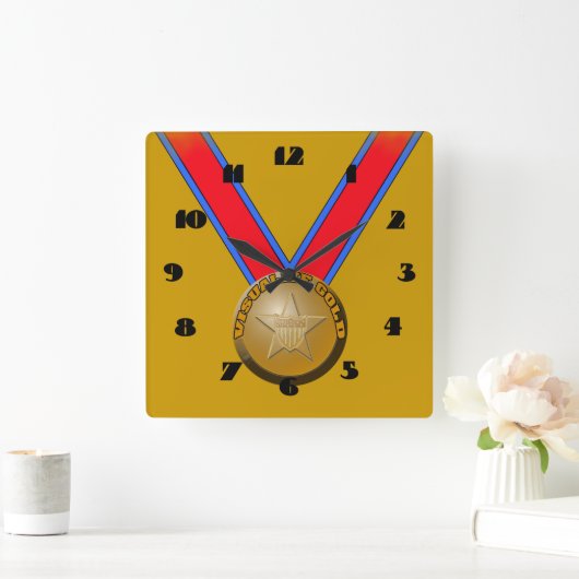 Visualiseer gouden medaillon wandklok (Huis)