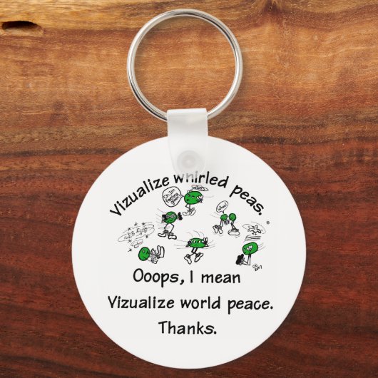 Visualize Whirled Peas - Gepersonaliseerd Sleutelhanger (Voorkant)