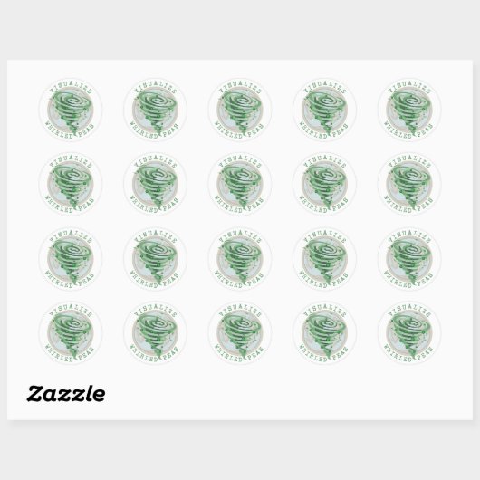 Visualize Whirled Peas Ronde Sticker (Vel)