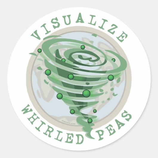 Visualize Whirled Peas Ronde Sticker (Voorkant)