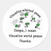 Visualize Whirled Peas Ronde Sticker (Voorkant)