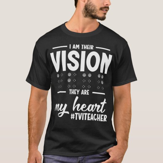 Visually Impaired Teacher Squad My Heart Vit Teach T-shirt (Voorkant)