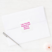 visueel beperkt en slechthorend blanke vierkante sticker (Envelop)