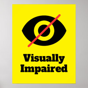Visueel beperkte geel poster