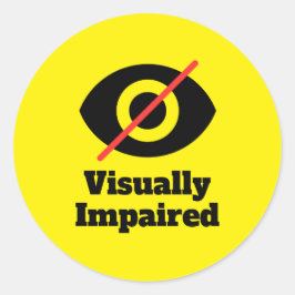 Visueel beperkte geel ronde sticker