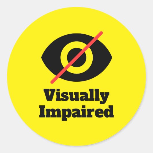 Visueel beperkte geel ronde sticker (Voorkant)