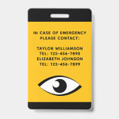 Visueel beperkte slechtziende slechtziendheid oog badge (Achterkant)