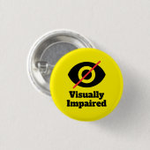 Visueel gehandicapte gele knop ronde button 3,2 cm (Voorkant /achterkant)