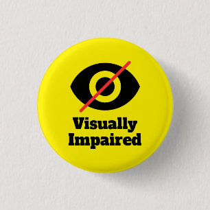 Visueel gehandicapte gele knop ronde button 3,2 cm
