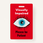 Visueel gehandicapte Lanyard Low Vision ID identif Badge (Voorkant)