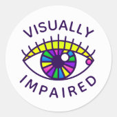 Visueel verminderde Laag Bezichtsverlies Blinde Be Ronde Sticker (Voorkant)