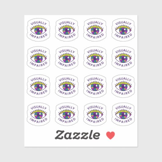 Visueel Verminderde Oogbol Nametag Badge Icon Sticker (Vel)