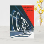 Visuele Deco Trein Pensioen Gefeliciteerd Einde Kaart (Gele Bloem)