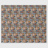 Visuele illusie bier op smartphone cadeaupapier (Vlak)